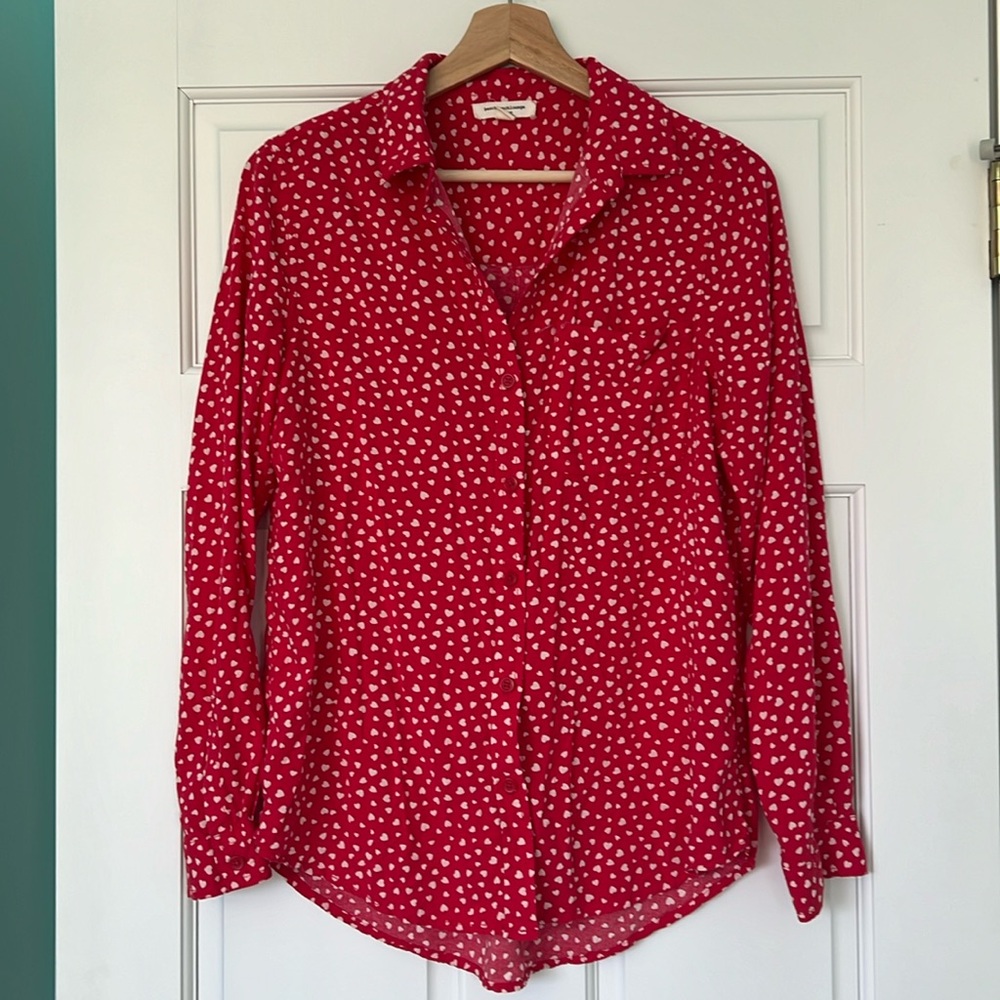 Long Sleeve Buttondown Heart Shirt